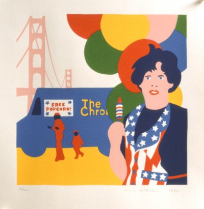 190P 4th of July in San Francisco - 36 x 34 cm - Sérigraphie
